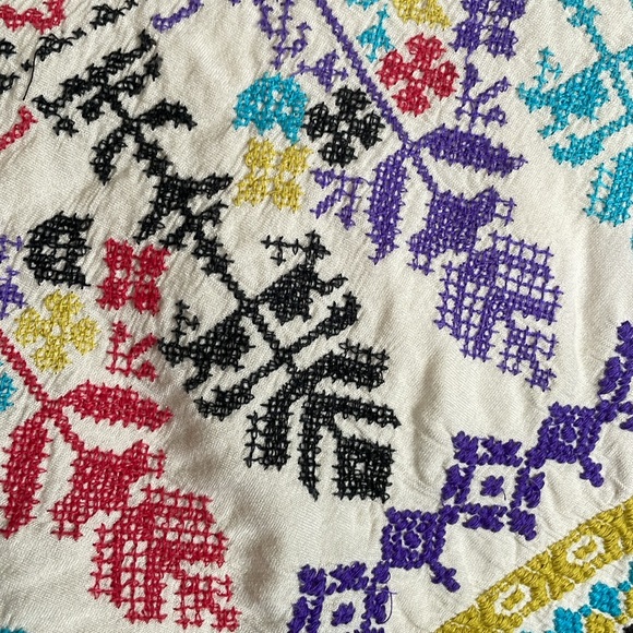 Cross stitched/Embroidered cotton shrug with colourful detailing - Picture 2 of 4